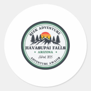 Adesivo Redondo Grande Canyon Havasu Falls Arizona Caminhada Acamp