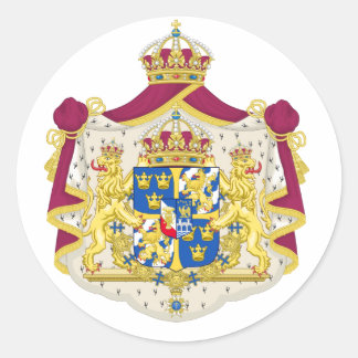 Adesivo Redondo Grande casaco de braços de Suecia