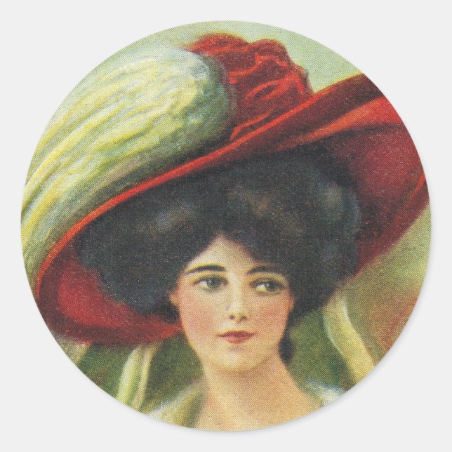 Adesivo Redondo Grande Chapéu Vermelho (Frente)