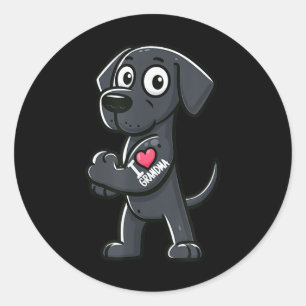 Adesivo Redondo Grande Dane Adoro Tatuagem De Cachorro Engraçado P