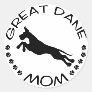 Adesivo Redondo Grande Dane Mãe Jumper