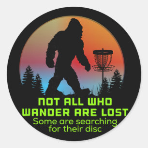Adesivo Redondo Grande Disc Golf Sasquatch Lançador de Cadeia Engr