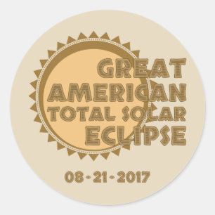 Adesivo Redondo Grande eclipse solar total americano - 2017