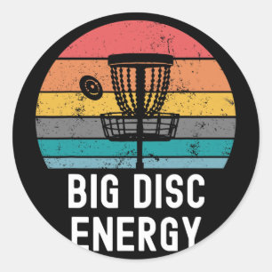 Adesivo Redondo Grande Energia de Disco Engraçado Retro Vintage Am