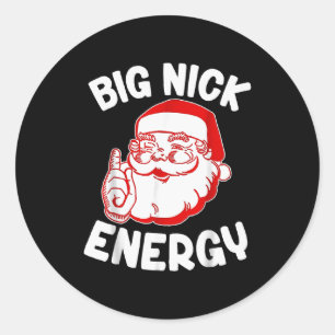 Adesivo Redondo Grande Energia Nick Divertido Natal Santa _1