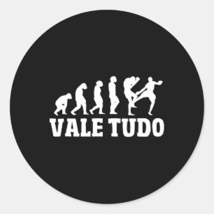 Adesivo Redondo Grande Evolução do Vale Tudo Design Mma Kickboxing
