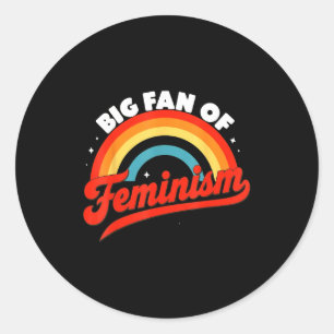 Adesivo Redondo Grande fã dos direitos do feminismo - arco-íris re