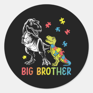 Adesivo Redondo Grande Irmão Surus T Rex Autismo Atenção Autista