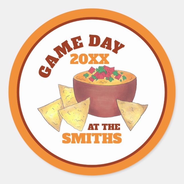 Adesivo Redondo Grande jogo de futebol - Festa de Personagem de Qu (Frente)