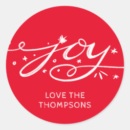 Adesivo Redondo Grande Mão De Joy, Vermelha