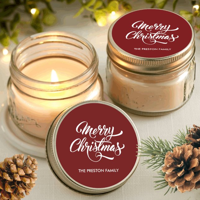 Adesivo Redondo Grande Natal Vermelho (Criador carregado)