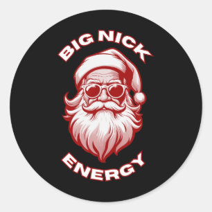 Adesivo Redondo Grande Nick Energia Divertido Natal Santa