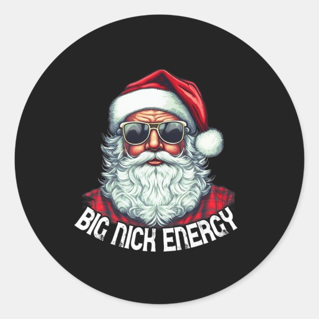 Adesivo Redondo Grande Nick Energy Divertiu Papais noeis Natal 1 (Frente)