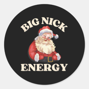 Adesivo Redondo Grande Nick Energy Papais noeis Engraçado Natal