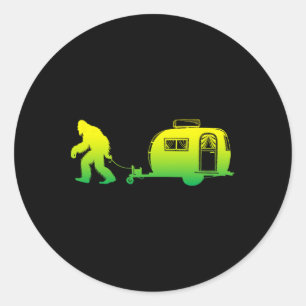 Adesivo Redondo Grande Pé RV Casa De Camping Sasquatch Campervan G