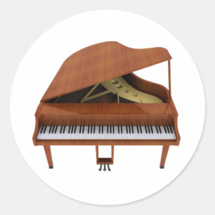 Adesivo Redondo Grande Piano: Término da madeira: Modelo 3D:
