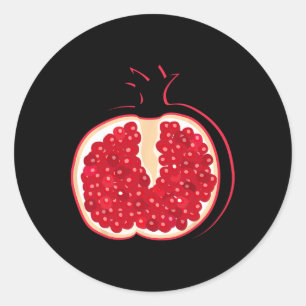 Adesivo Redondo Grande Pomegranato Fatiado Fatia Fácil Halloween