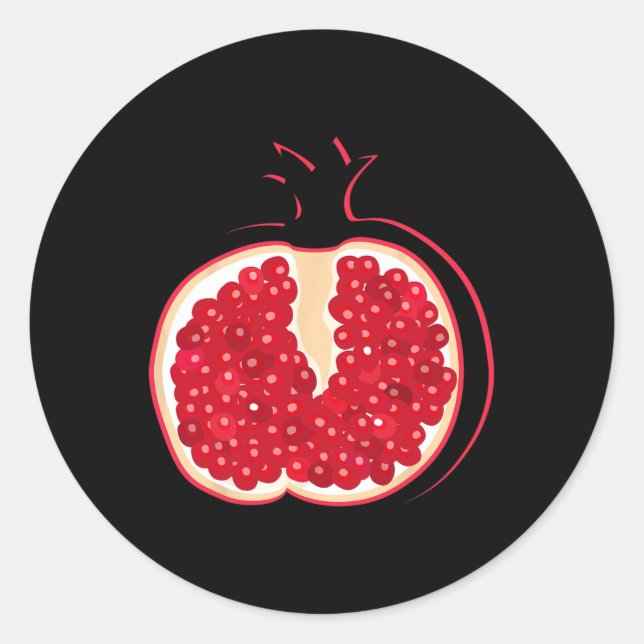 Adesivo Redondo Grande Pomegranato Fatiado Fatia Fácil Halloween (Frente)