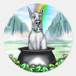 Adesivo Redondo Grande Pote Azul Dane O Dourado