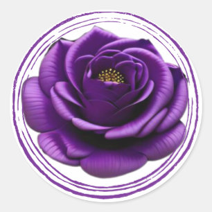Adesivo Redondo Grande Rosa de Rosa púrpura #7