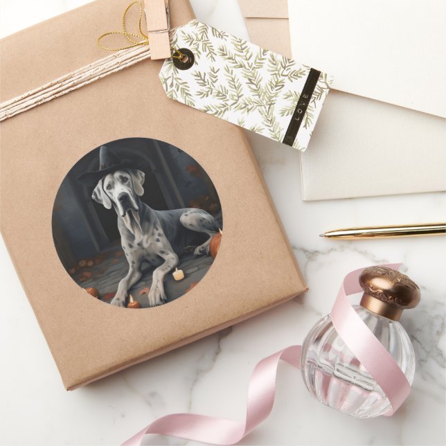 Adesivo Redondo Grande Sacudir Dane Pumpkins Halloween assustador (Presentear)