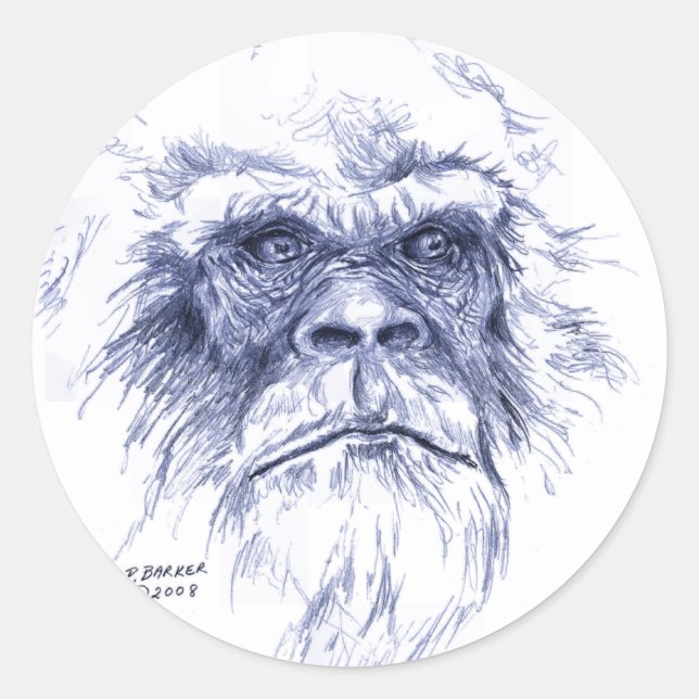 Adesivo Redondo Grande Sasquatch Azul (Frente)