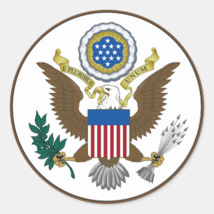 Adesivo Redondo Grande selo dos Estados Unidos