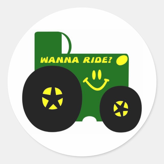 ADESIVO REDONDO GRANDE TRATOR VERDE (Frente)