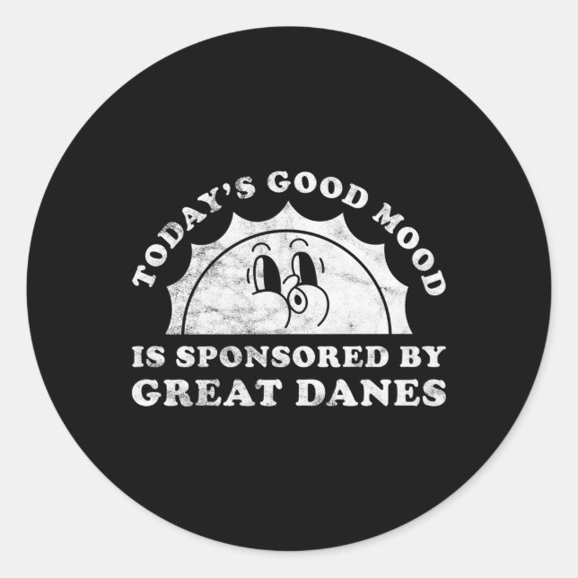 Adesivo Redondo Grandes Dinamarqueses Ou Grande Dane (Frente)