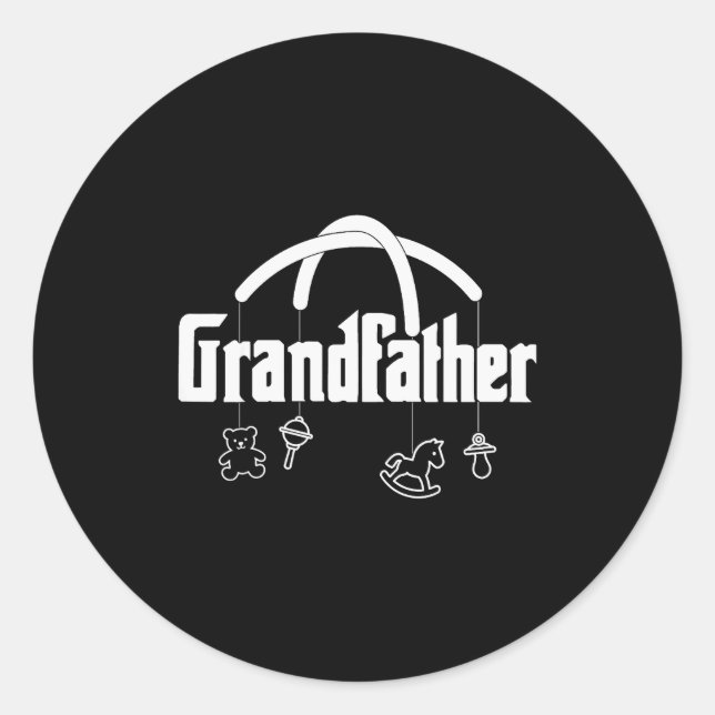 Adesivo Redondo Grandfather Funny Quote Design For Grandpas  (Frente)