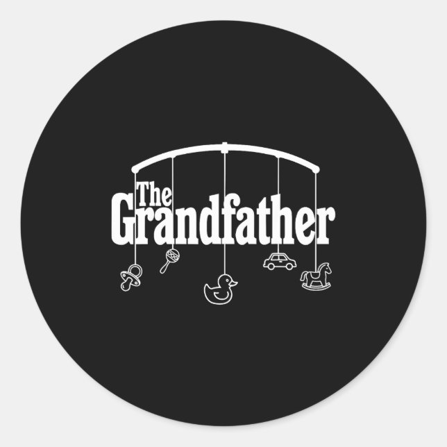 Adesivo Redondo Grandfather Funny Quote Design For Grandpas  (Frente)