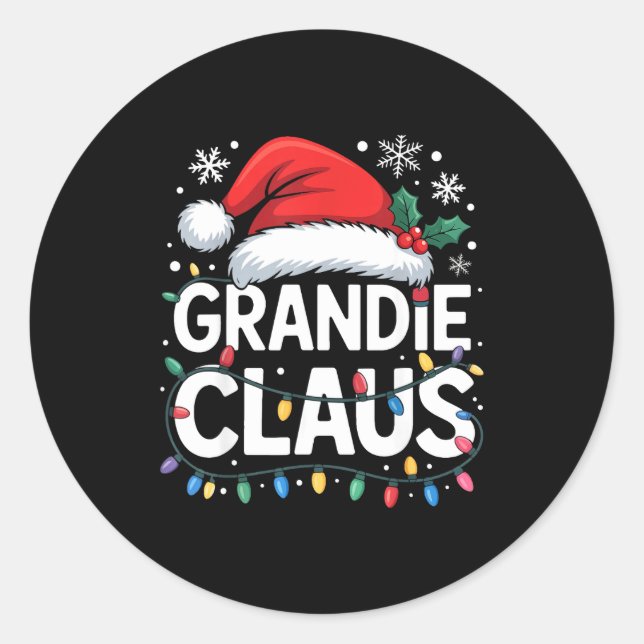 Adesivo Redondo Grandie Claus Matching Family Christmas Holiday Pa (Frente)