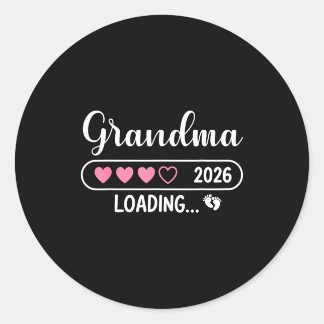Adesivo Redondo Grandma 2026 Loading New Grandma Est 2026  (Frente)