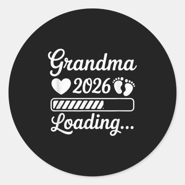 Adesivo Redondo Grandma 2026 Loading Pregnancy Announcement New Gr (Frente)