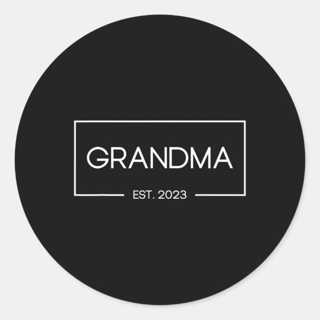 Adesivo Redondo Grandma Est 2023 New Grandmother First Time  (Frente)