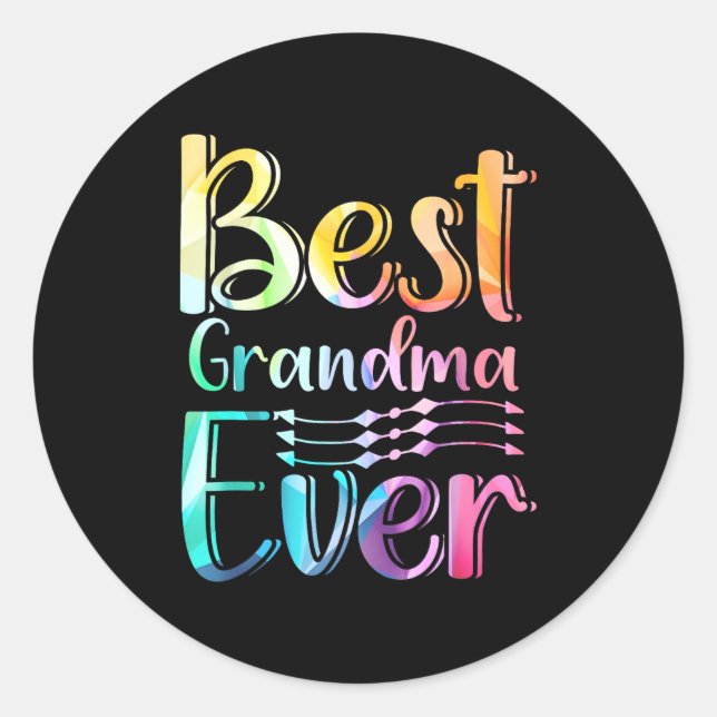 Adesivo Redondo Grandma Ever Gift Graphic Art Text Quote Design  (Frente)