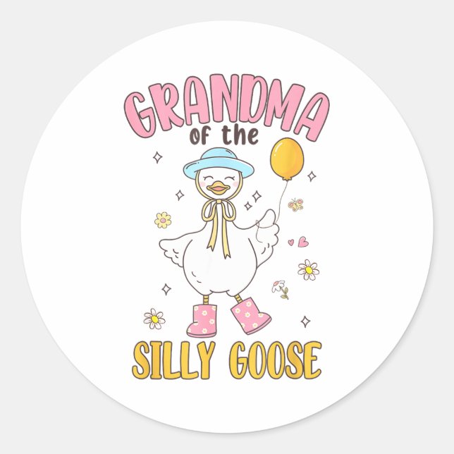 Adesivo Redondo Grandma Of The Silly Goose First Birthday Family M (Frente)