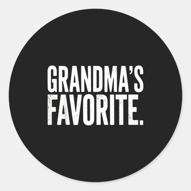 Adesivo Redondo Grandma's Favorite Funny Grandparent Granhild Vint (Frente)