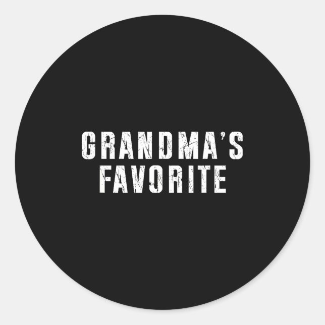 Adesivo Redondo Grandma's Favorite Grandparent Granhild Funny Fami (Frente)