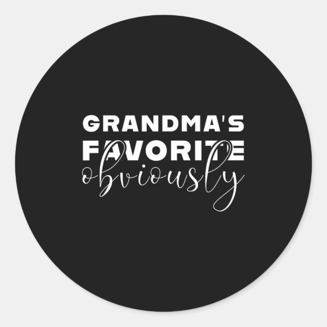 Adesivo Redondo Grandma's Favorite T, Grandson Or Granddaughter  (Frente)