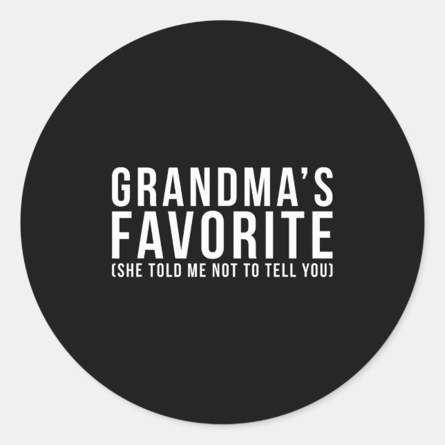 Adesivo Redondo Grandma's Favorite T, Grandson Or Granddaughter  (Frente)