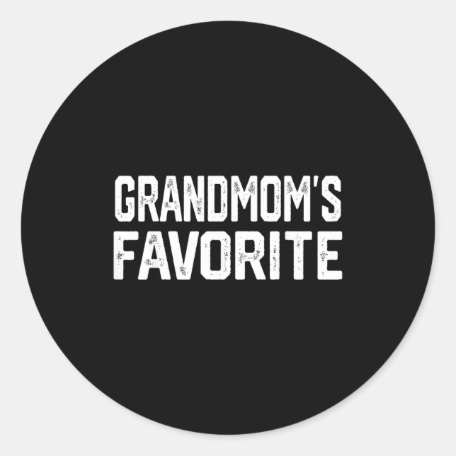 Adesivo Redondo Grandmom’s Favorite Funny Grandparent Granhild Vin (Frente)