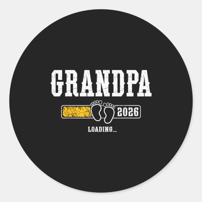 Adesivo Redondo Grandpa 2026 Loading Grandpa Est. 2026, New Grandp (Frente)