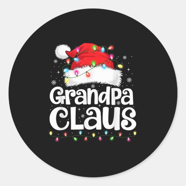 Adesivo Redondo Grandpa Claus Matching Family Christmas Funny Xmas (Frente)