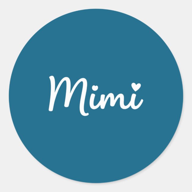 Adesivo Redondo Grandparent Mimi - Mimi Script Heart Design Grandm (Frente)