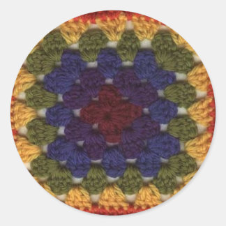 Adesivo Redondo Granny Squares