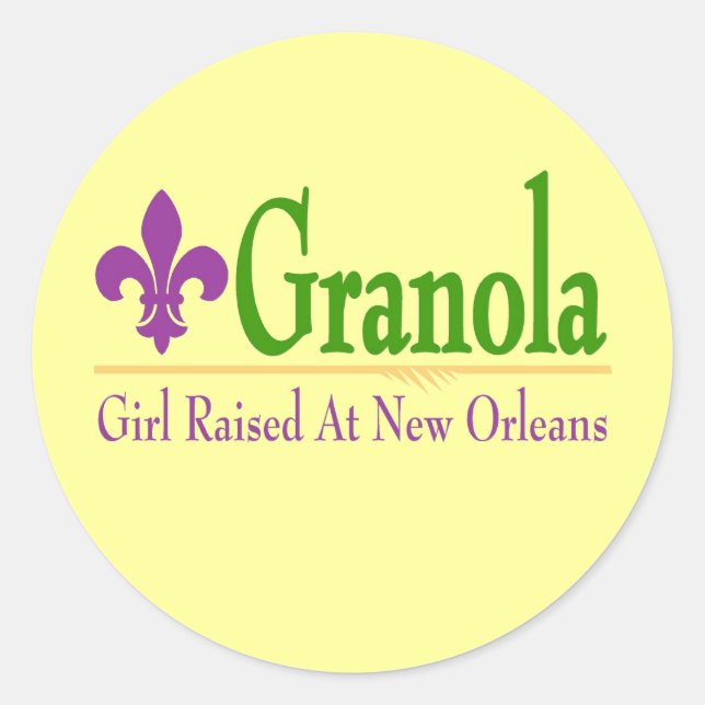 Adesivo Redondo Granola, Rapariga Criada Na NOLa (Frente)