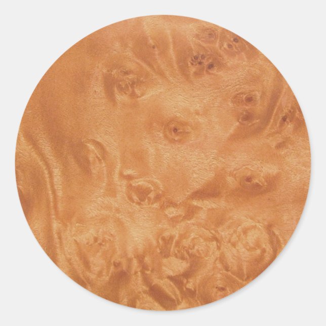 Adesivo Redondo Grãos de Madeira Falsos (Frente)