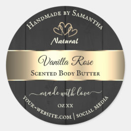 Adesivo Redondo Grãos Dourados de Decor de Mão Negra Rotulagens de