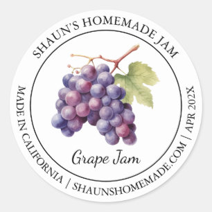 Adesivo Redondo Grape Jam Modern label
